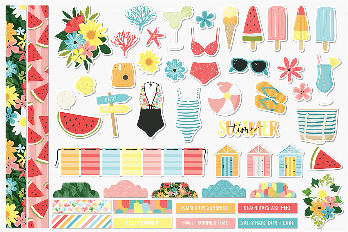 Summer Digital Paper Clipart Set, a Pattern Graphic by Paper Starr Studio (Photo 6 of 6)