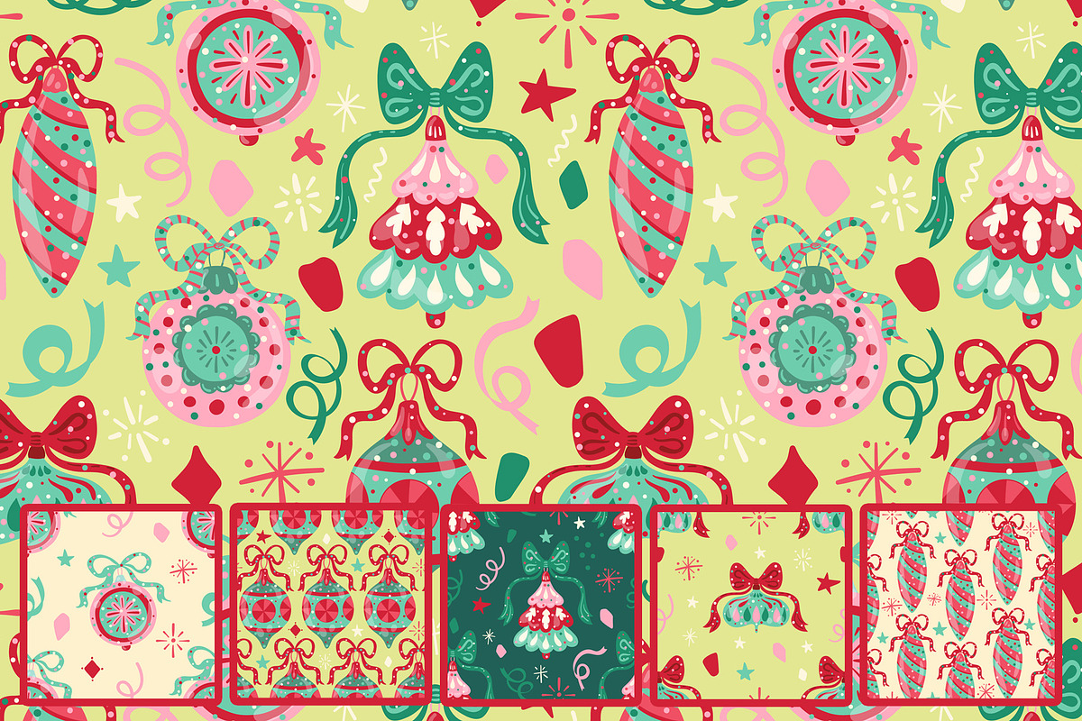 Christmas ornaments confetti pattern, a Pattern Graphic by Carpet Tapete Pretzel (Photo 3 of 11)