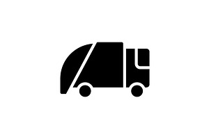 Waste disposal black glyph icon, an Icon by IMG Visuals