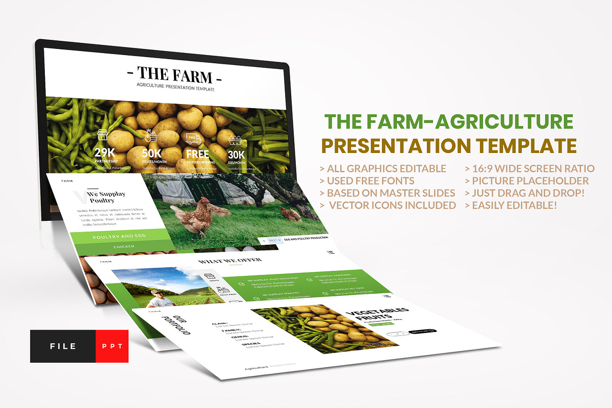Farm-Agriculture PowerPoint Template, a Presentation Template by Art ...