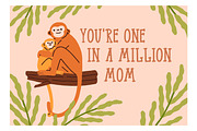 Happy Mothers day cards with animals, a Background Graphic by Good Studio (Thumbnail 3 of 10)