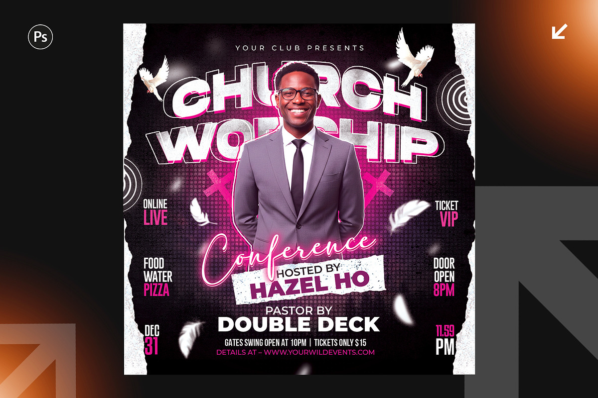 6 Church Flyer Design Bundle, a Flyer Template by Shajib Shikder (Photo 3 of 7)