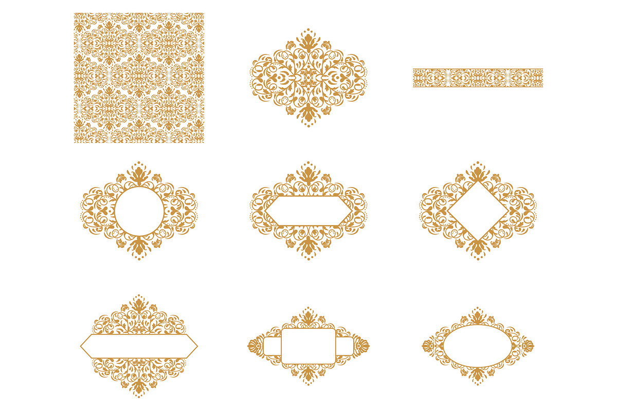 30 Damask  pattern frames 02, an Illustration by Bloom21Art (Photo 2 of 7)
