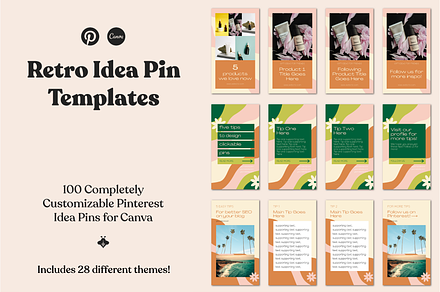 100 Retro Idea Pins Templates