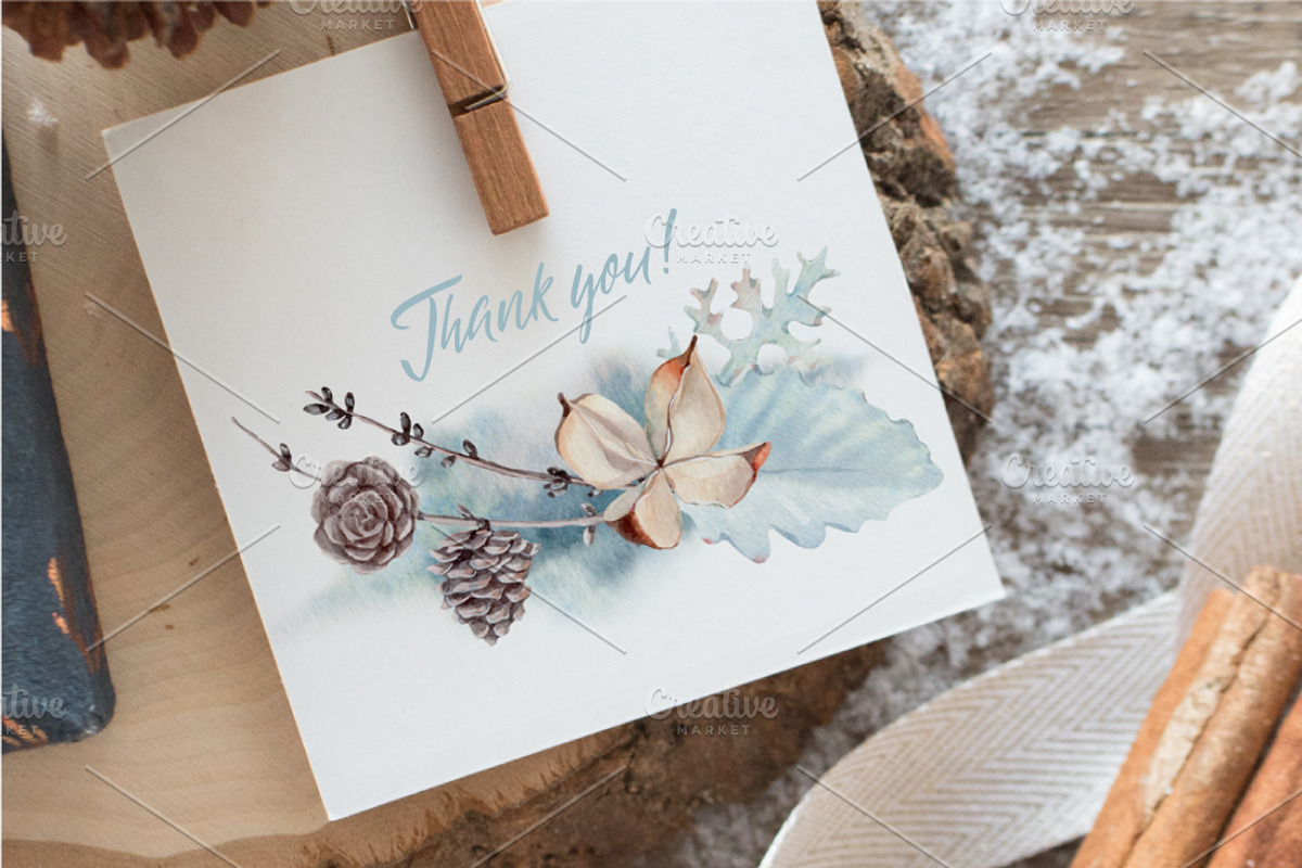 GENTLE WINTER watercolor collection, an Illustration by Lemaris (Photo 9 of 9)