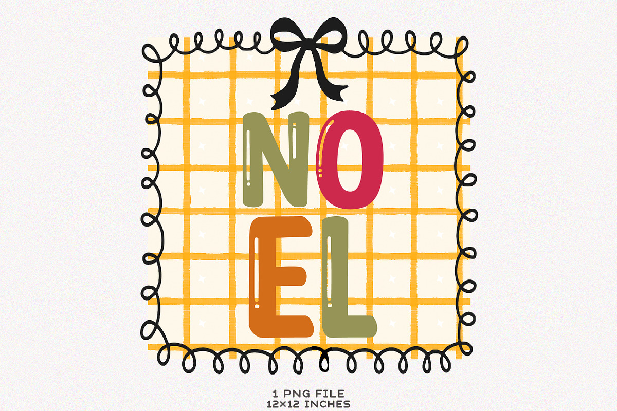 Christmas Wall Art NOEL Hand Drawn, an Illustration by SinaCreation (Photo 1 of 7)
