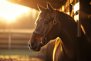 Equestrian Portrait: A brown horse b, an Animal Photo by Pixeness Studio