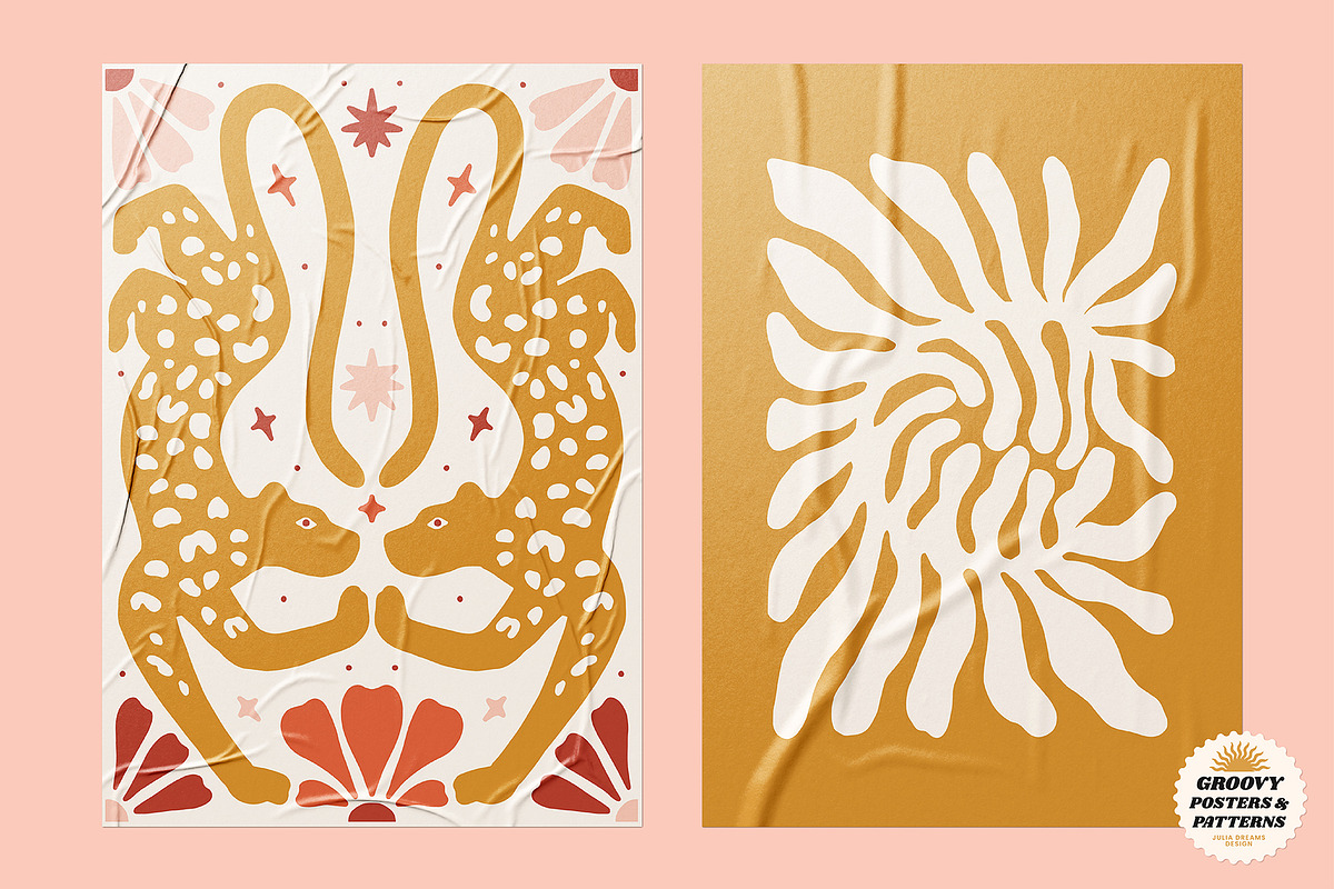 1160+ Groovy Posters Patterns Bundle, a Decorative Illustration by Julia Dreams (Photo 14 of 14)