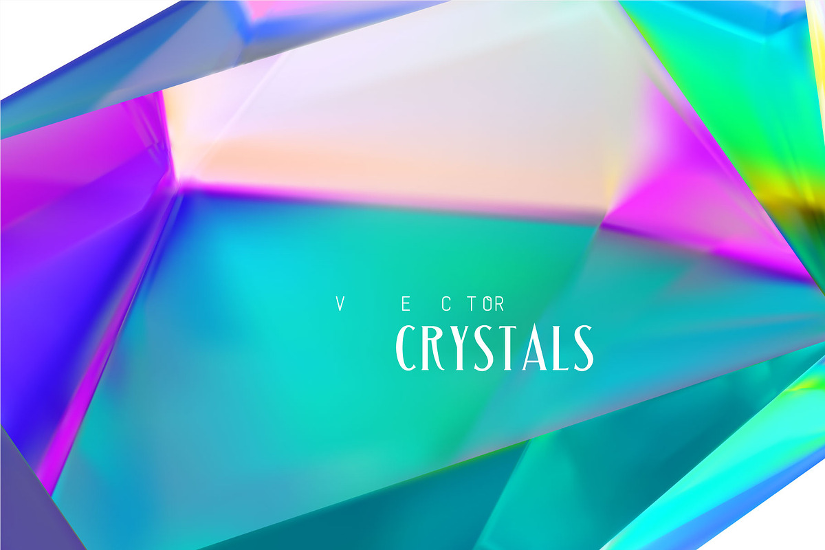 Set of six multi-colored crystals., an Object Graphic by Ruliz (Photo 3 of 4)