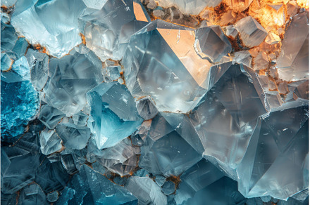 Abstract texture of crystalline blue, an Abstract Photo by Ylivdesign