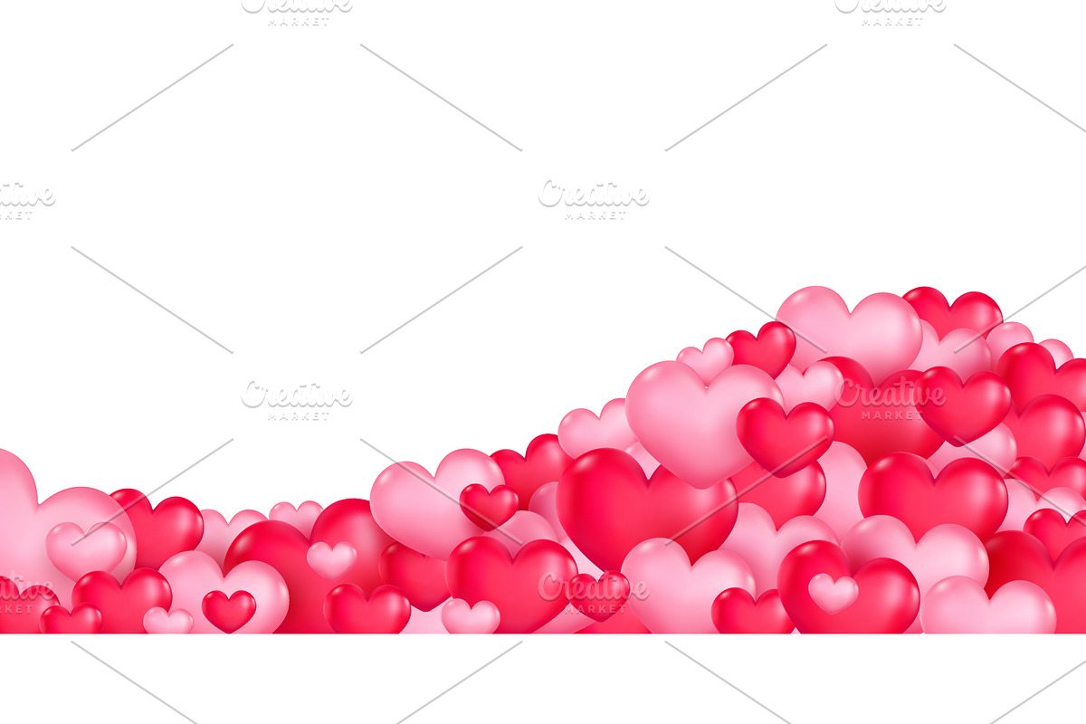 Red and pink hearts background, a Decorative Illustration by Yayasya (Photo 1 of 3)