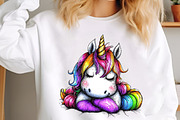 Watercolor Cute Unicorn Clipart, an Animal Illustration by designcity5 (Thumbnail 5 of 5)