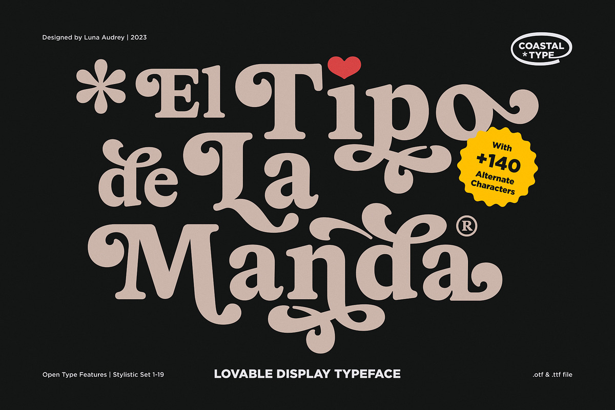 Tipo De La Manda | Retro Font, a Serif Font by Coastal Type (Photo 1 of 9)