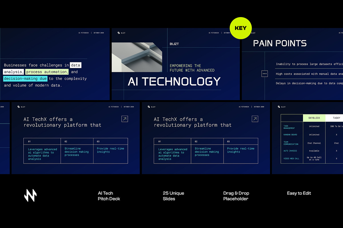 AI Company Pitch Deck Keynote, a Presentation Template by Neermana (Photo 1 of 4)