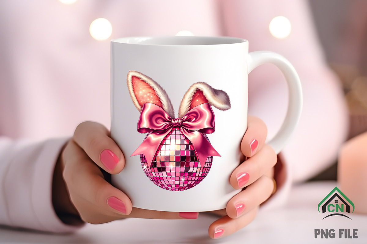 Disco Ball Easter Bunny PNG, an Illustration by Craft Nest (Photo 3 of 6)