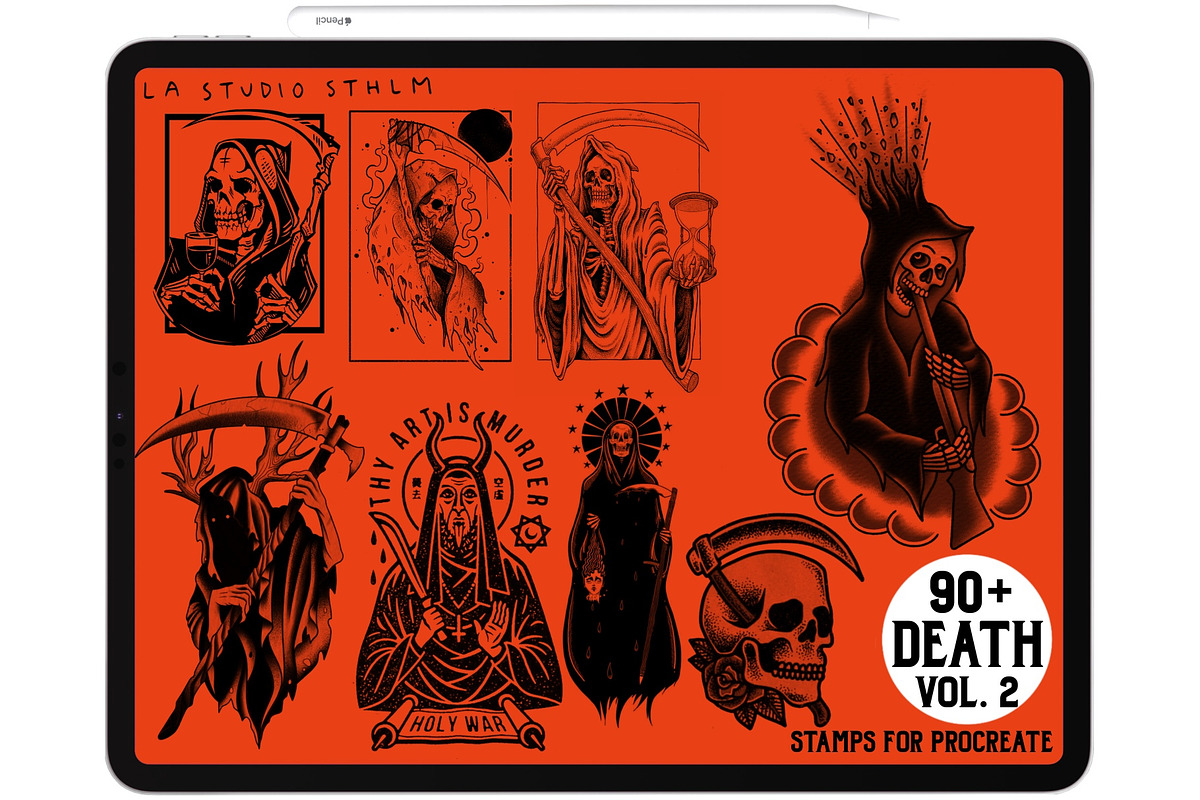Death Vol. 2 - Procreate Stamp Set, a Brush Add-On by LA Studio Sthlm (Photo 3 of 6)