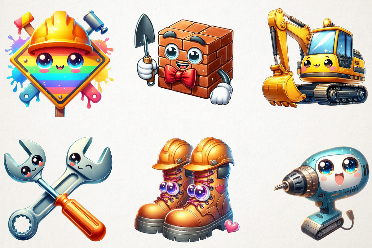Cute Construction Watercolor Clipart, an Illustration by RobertsArt (Photo 7 of 7)