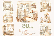 Baby Shower Graphics Collection, a Decorative Illustration by GlamArtZhanna (Thumbnail 1 of 5)