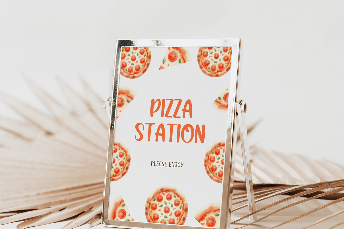 Pizza Baby Shower Table Sign Set, an Invitation Template by Digital_Mind (Photo 6 of 6)