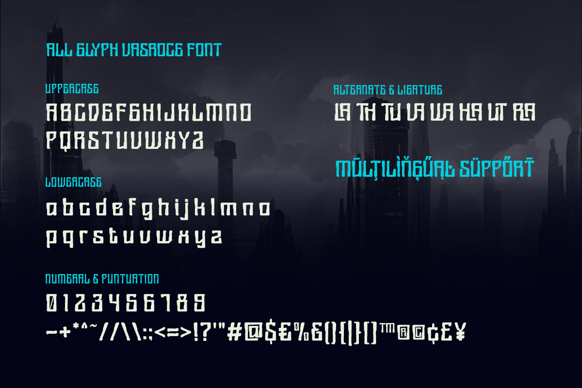 Vasroce - Futuristic Font, a Font by twinstd (Photo 7 of 9)