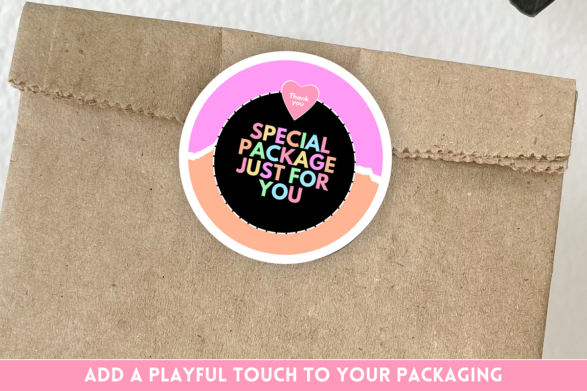 Pastel Neon Packaging Stickers, a Stationery Template by SunshineStudioBoutique (Photo 9 of 9)