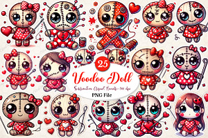 Valentine's Day Voodoo Doll Clipart