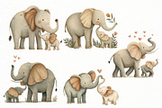 Elephant Mother's Day Elephant Clipa, an Illustration by Designworld (Thumbnail 4 of 7)