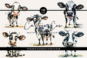 Cartoon Cow PNG Clipart Set, an Animal Illustration by Geniecreativestudio (Thumbnail 1 of 9)