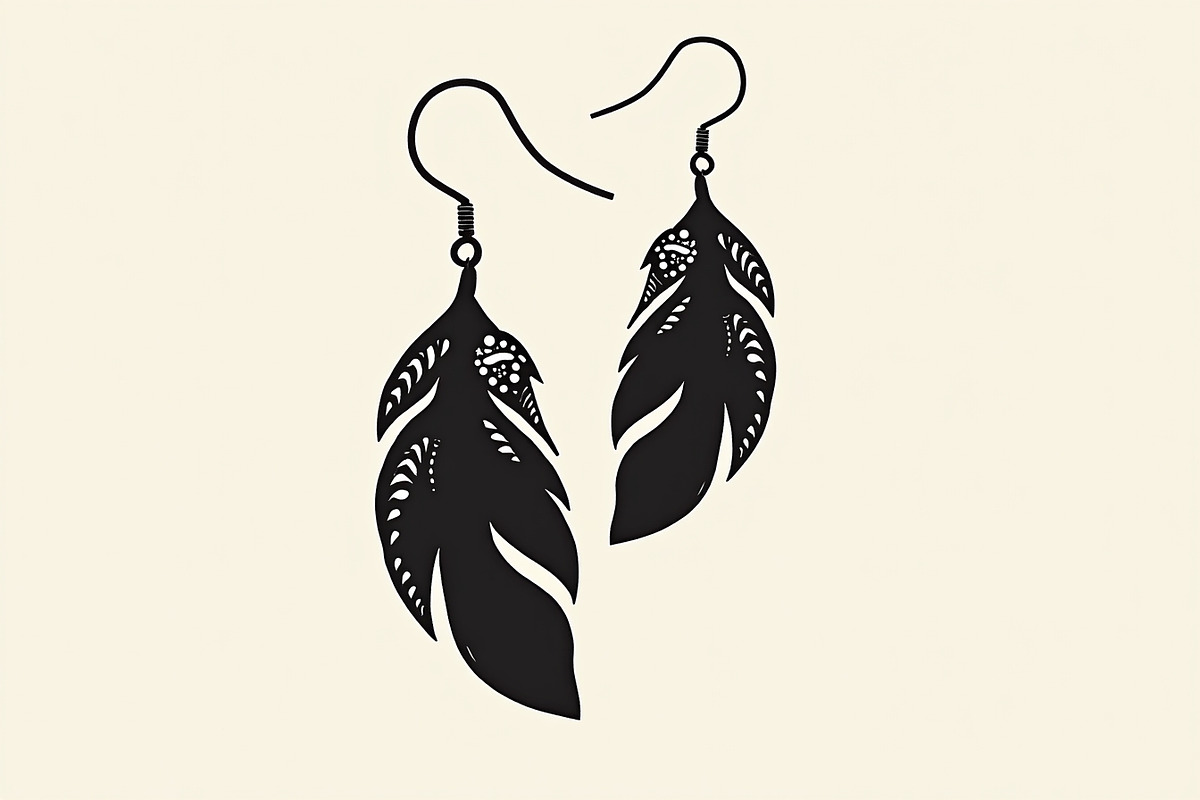 Leaf Earring Silhouette Bundle, an Object Graphic by balal (Photo 10 of 15)