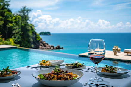 Dining with a stunning ocean view, a Photo by Beautiful things