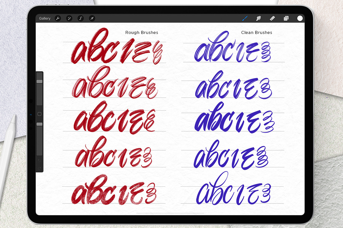 Lettering Brush Set for Procreate, a Brush Add-On by ZenLettering (Photo 7 of 12)