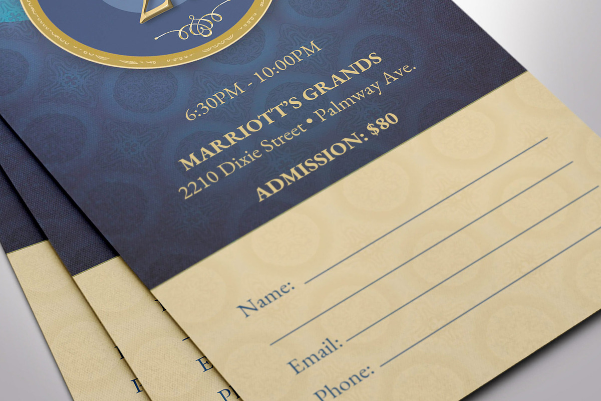 Anniversary Banquet Ticket Word, a Card Template by Four C Graphic (Photo 8 of 10)