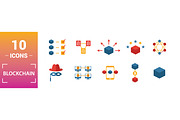 Blockchain Flat Icon Set, an Object Graphic by Aimagenarium@gmail.com (Thumbnail 2 of 3)