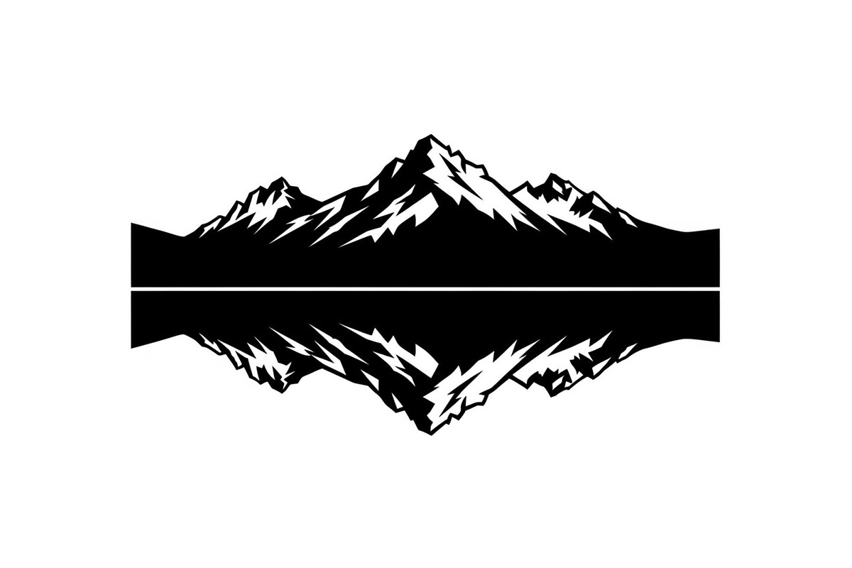 Minimal Mountain Lake Silhouette, a Graphic by hafijul (Photo 7 of 15)