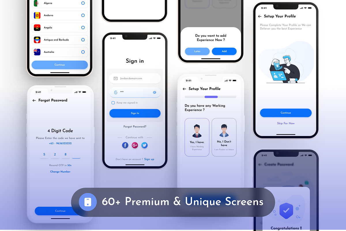 Jobbsyy - Job Finder App UI Kit, an App Template by priyank_p (Photo 3 of 8)