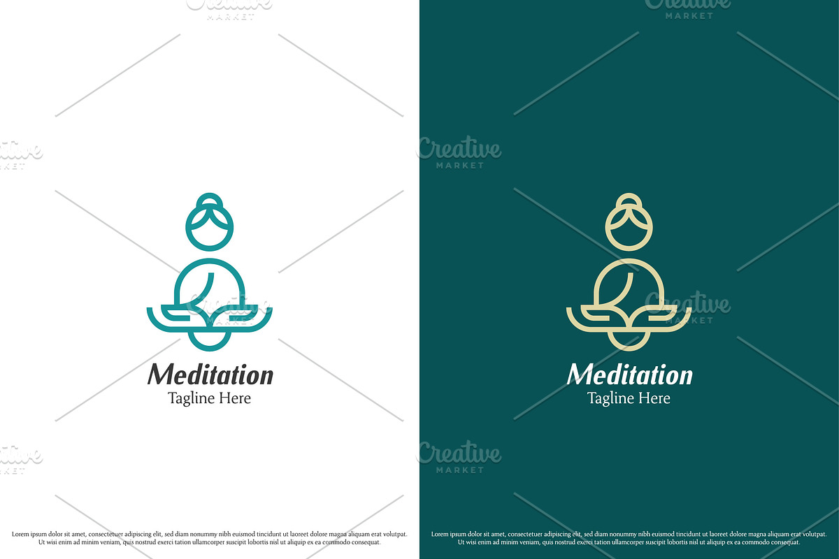 Meditation Woman Logo Design Icon, a Branding & Logo Template by Morvana Crew