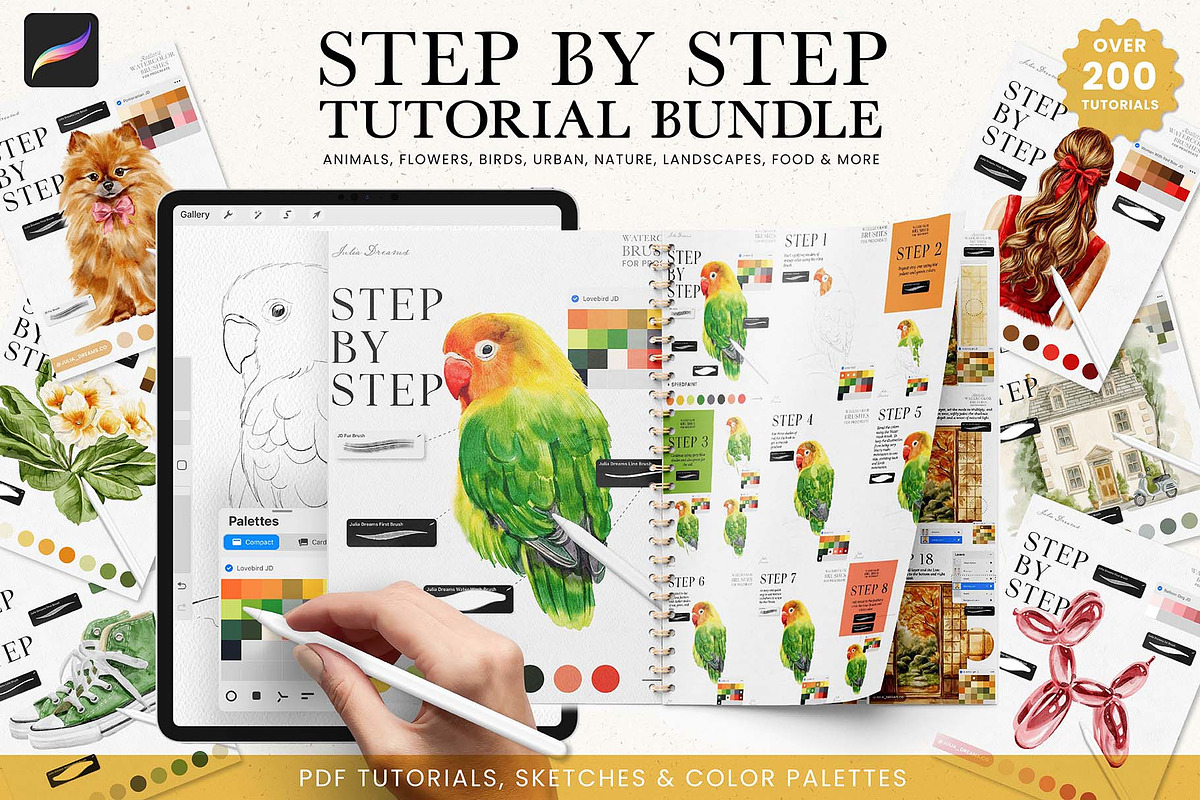 Step By Step Tutorial Bundle, a Brush Add-On by Julia Dreams (Photo 1 of 7)