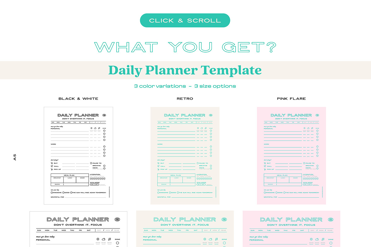 TIME MANAGEMENT_Full Planner Set, a Stationery Template by GoodNess Graphics (Photo 3 of 8)
