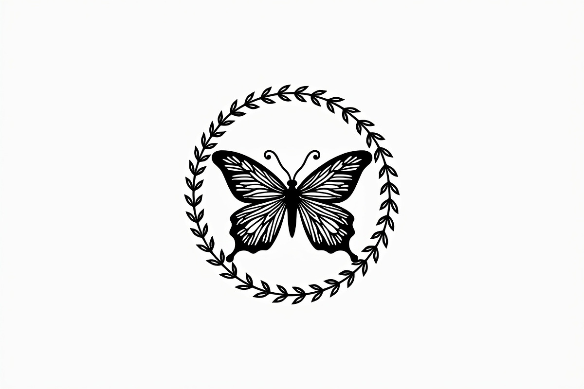 Butterfly Wreath Clipart Set, an Illustration by musafir_fashion (Photo 2 of 9)