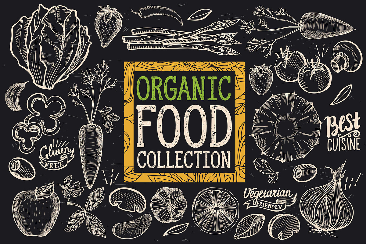 Organic Food Illustrations, a Food Illustration by BarcelonaShop (Photo 1 of 4)