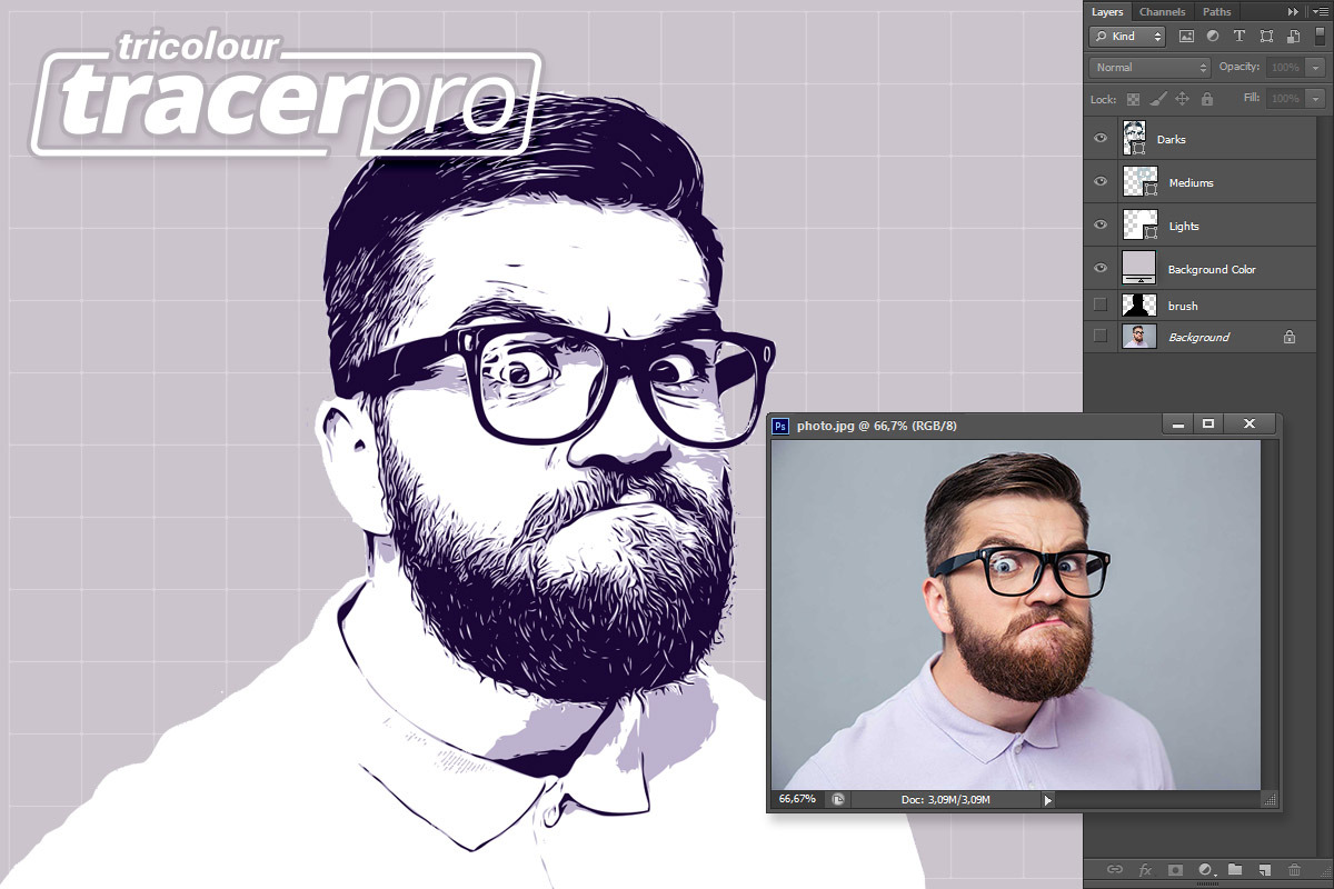 Tricolour Tracer Pro, an Action Add-On by g design (Photo 3 of 8)