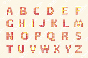 Cross-stitch Letters Alphabet, ABC