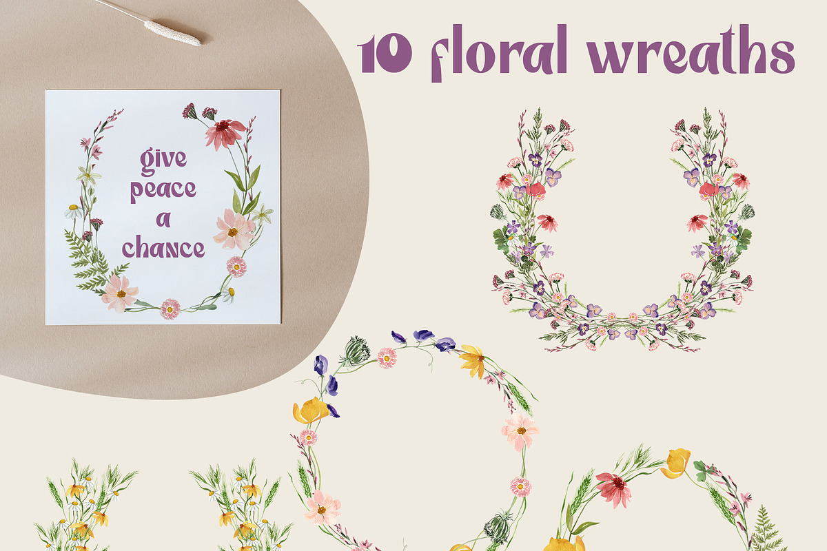 PEACEFUL MEADOW Wildflowers, a Decorative Illustration by Catch the Dream Art (Photo 8 of 16)