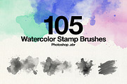 Watercolor Stamp Photoshop Brushes, a Brush Add-On by INTENTFX (Thumbnail 1 of 11)