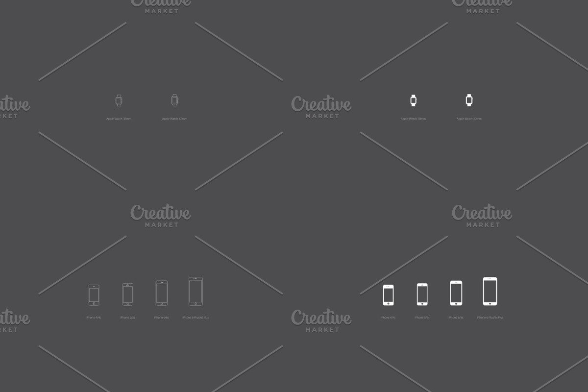 Apple Device Wireframe Mockups, an iPhone Mockup by blooon (Photo 6 of 8)
