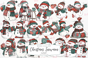 Christmas Snowman Clipart, a Graphic by Markicha Art (Thumbnail 1 of 4)
