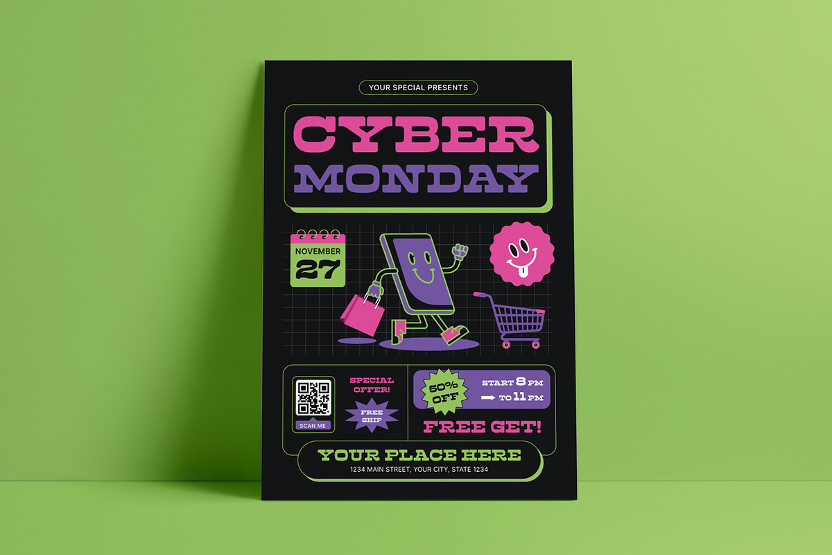 Cyber Monday Flyer Template, a Flyer Template by VictorThemes