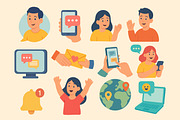 Communication Icons Set, a Technology Illustration by ananastya (Thumbnail 7 of 12)