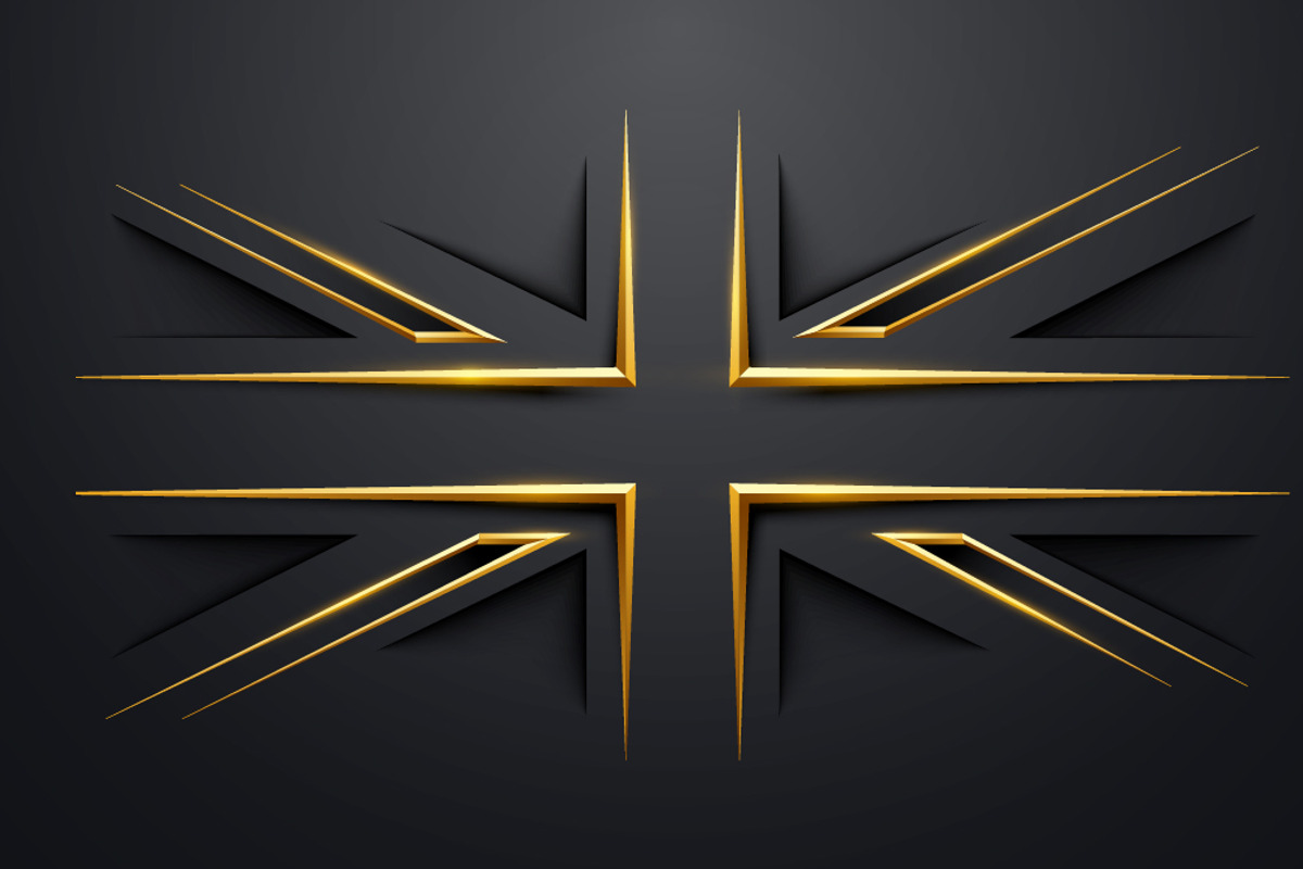 Luxury Dark Great Britain Flag, a Background Graphic by Black White Mouse Design
