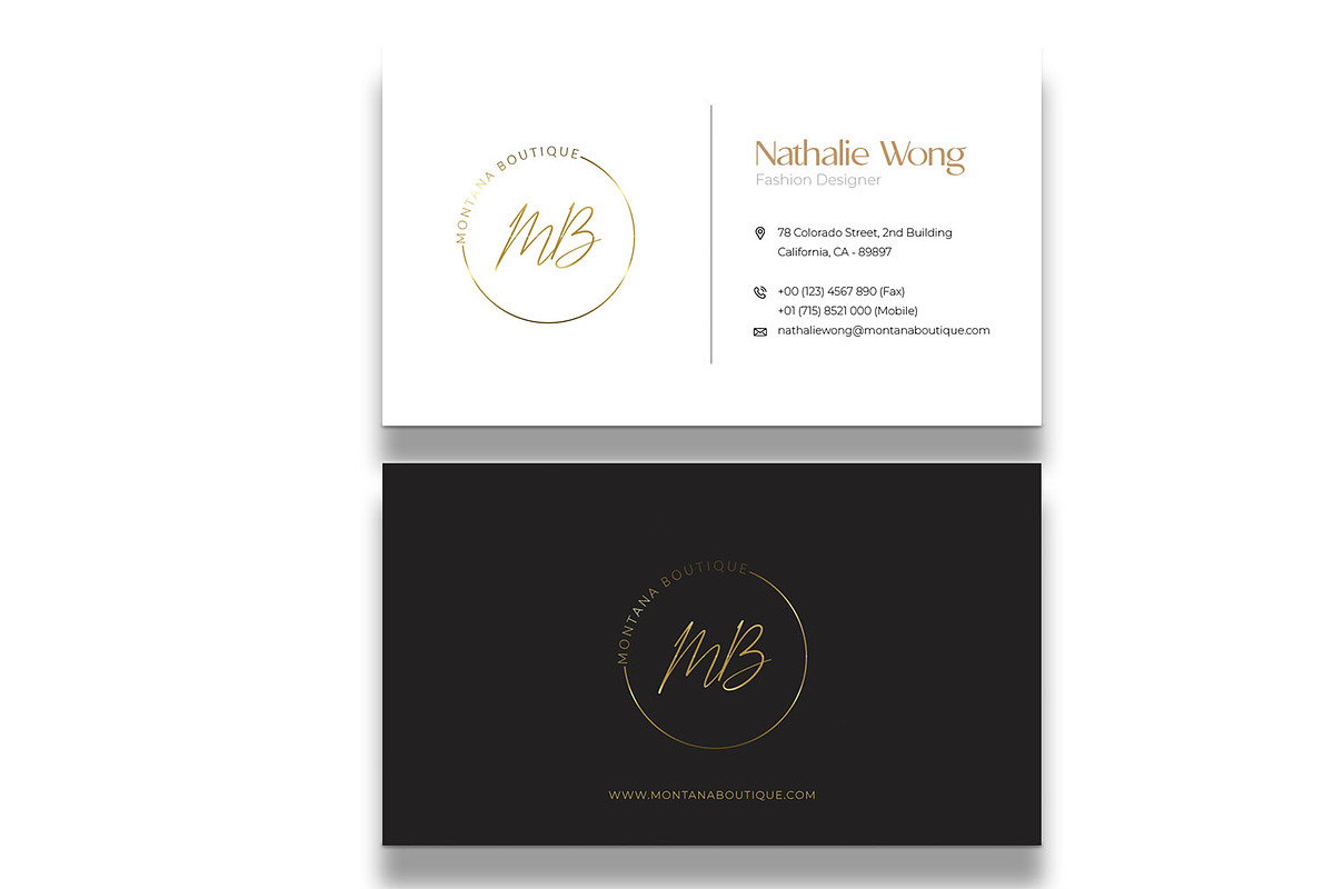 Golden Business Card Template, a Business Card Template by Emilly Studio (Photo 3 of 3)